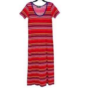 Vintage Fracasse Partout Striped French Terrycloth Maxi Dress